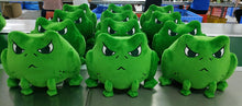 Load image into Gallery viewer, Green frog with angry expression. He has a rather large butt for comedic effect.
