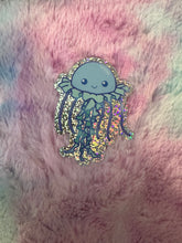 Load image into Gallery viewer, Glitter Blue Jellyfish Sticker
