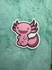 Pink Axolotl Sticker